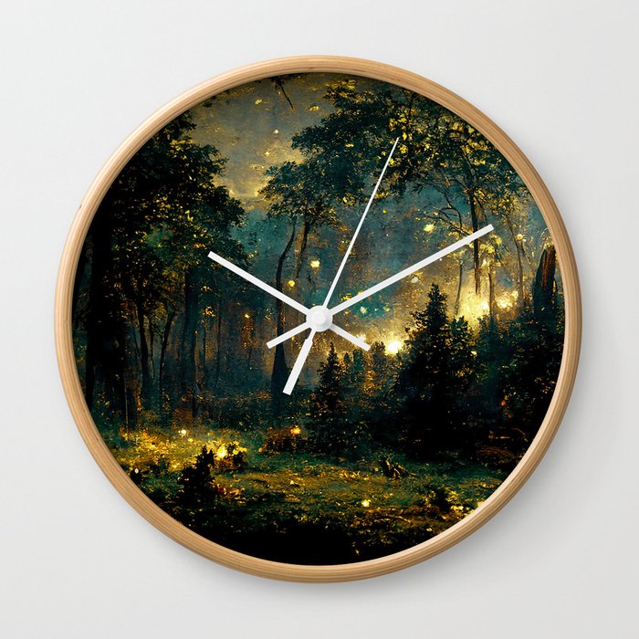 Walking through the fairy forest Wall Clock