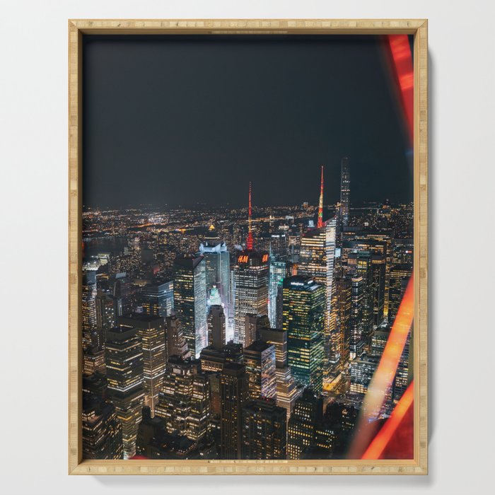 New York City at Night | NYC Skyline | Travel Photography Serving Tray