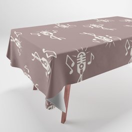 Retro Microphone Pattern on Rosy Brown Tablecloth