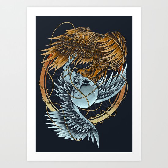 The Raven and the Owl Art Print