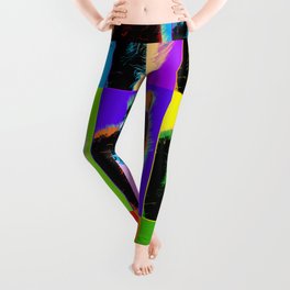 Poster with cat in pop art style Leggings