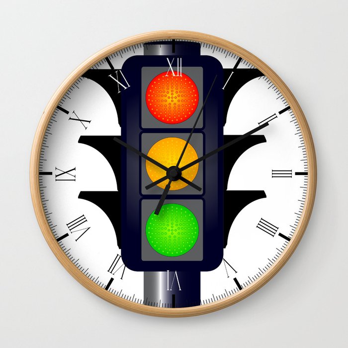 Hooded Traffic Lights Wall Clock
