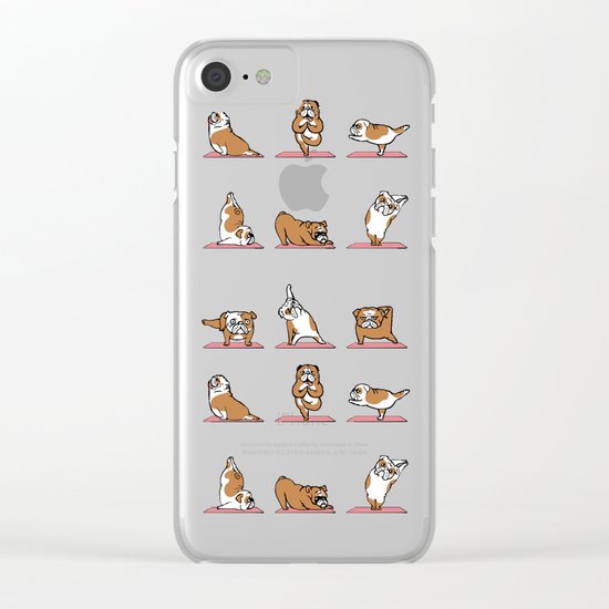 English Bulldog Yoga Clear iPhone Case