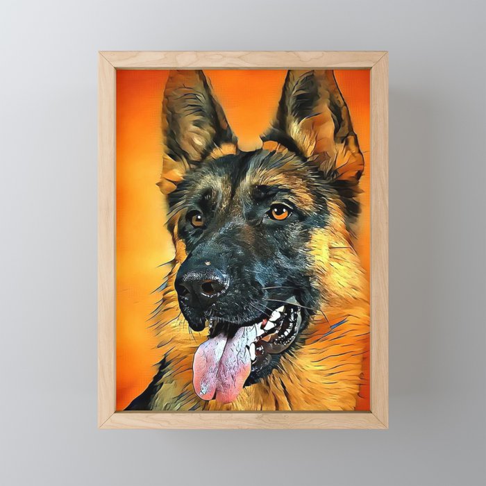 German Shepherd Dog Framed Mini Art Print
