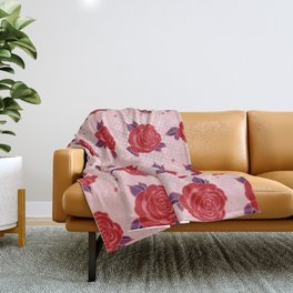 Red Rose Pop Art Throw Blanket