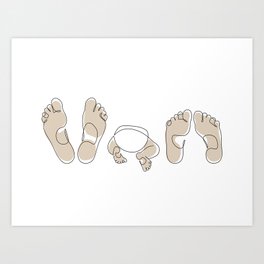 Beige Family Feet Art Print