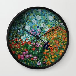Flower Garden Riot of Colors by Gustav Klimt Wall Clock