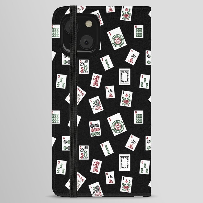 Black Mahjong iPhone Wallet Case