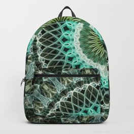 Pretty glowing green mandala Backpack