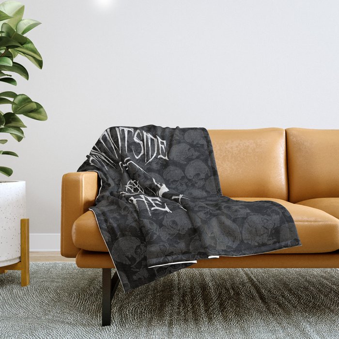 Think Outside The Box Goth Coffin Humour Throw Blanket