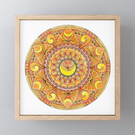 Sacral Chakra Healing Mandala - Svadhisthana - Watercolor Framed Mini Art Print