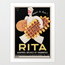 Leon Dupin - Rita gaufres - 1933 – Waffles / cookies advertisement Art Print