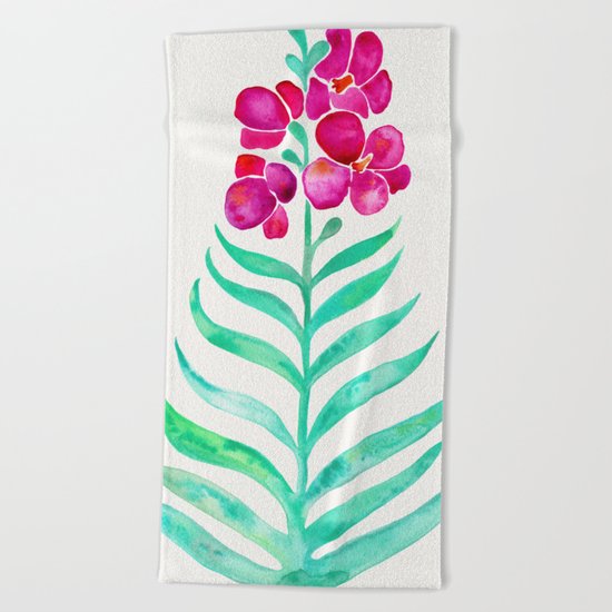 Blooming Orchid – Magenta & Mint Palette Beach Towel