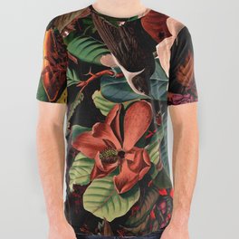 FLORAL AND BIRDS XIV All Over Graphic Tee