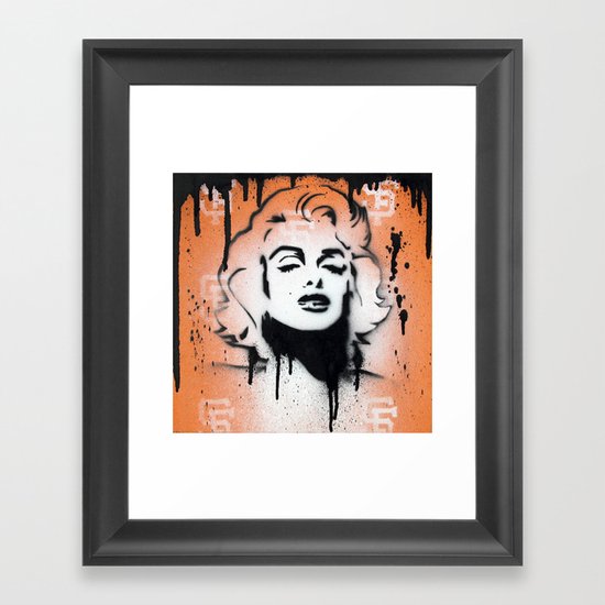 SF Giants x Marilyn Monroe by Adam Valentino Framed Art Print