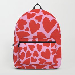 Red & Pink Warped Hearts Backpack