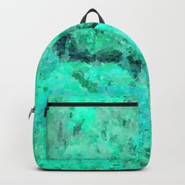 Abstract texture watercolor painting #2 - Turquoise Backpack