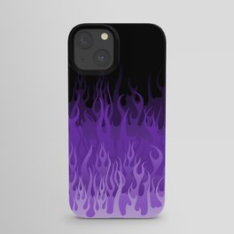 Purple Black - Retro Old School Hot Rod Flames iPhone Case