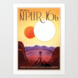 NASA Retro Space Travel Poster #8 Kepler 16b Art Print
