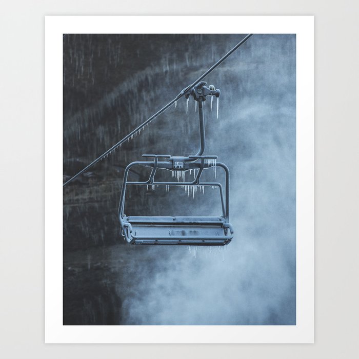 Icy Morning Chairlift: Vail Ski Resort Art Print