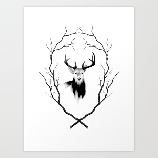 DEER REVISITED Art Print