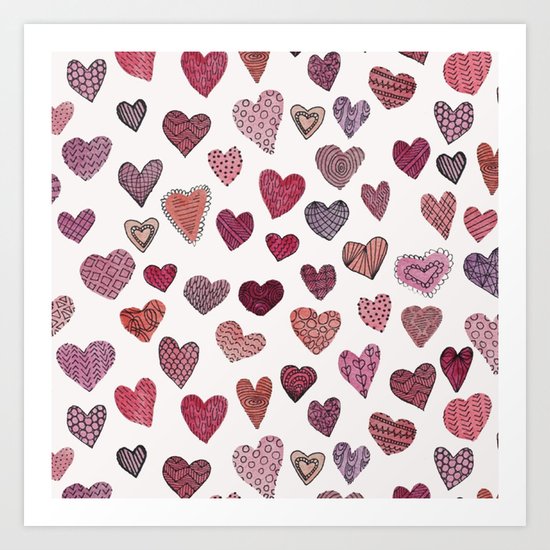 Artsy Hearts Art Print