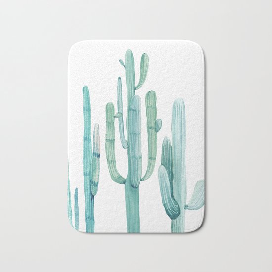 Cacti Fam Turquoise Bath Mat