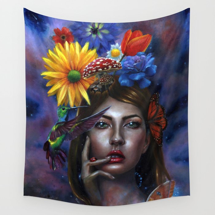 Mind Blown Oil Painting Wall Tapestry By Rhiannongigglegoddess