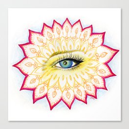 Flower eye mandala Canvas Print