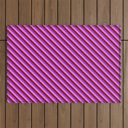 [ Thumbnail: Dark Orchid, Violet, and Dark Red Colored Lined/Striped Pattern Outdoor Rug ]