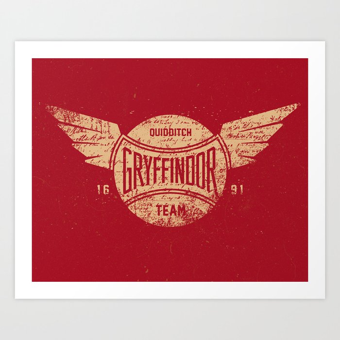 Vintage Gryffindor Quidditch Team Art Print