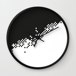 8Bit Pixel Graphic Black White Wall Clock