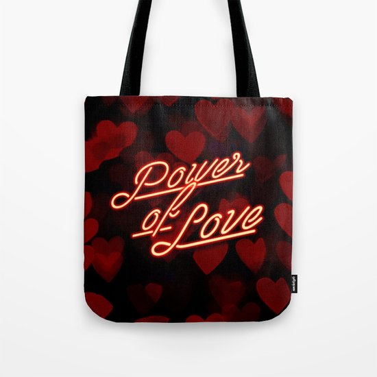 Inspirational Love Quotes Retro Neon Sign Valentine S Red Black Hearts Bokeh Pattern Tote Bag By Toomuchfun Society6