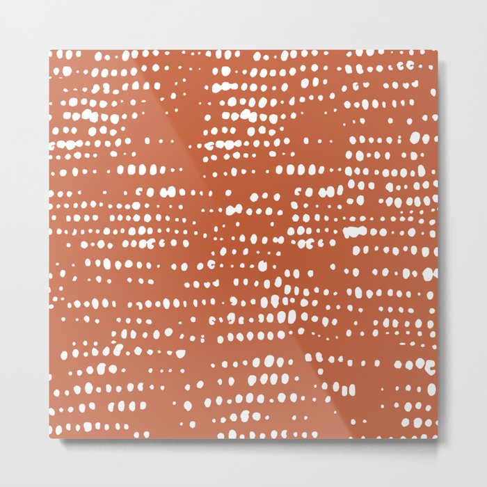 Abstract Spotted Pattern in Terracotta Metal Print