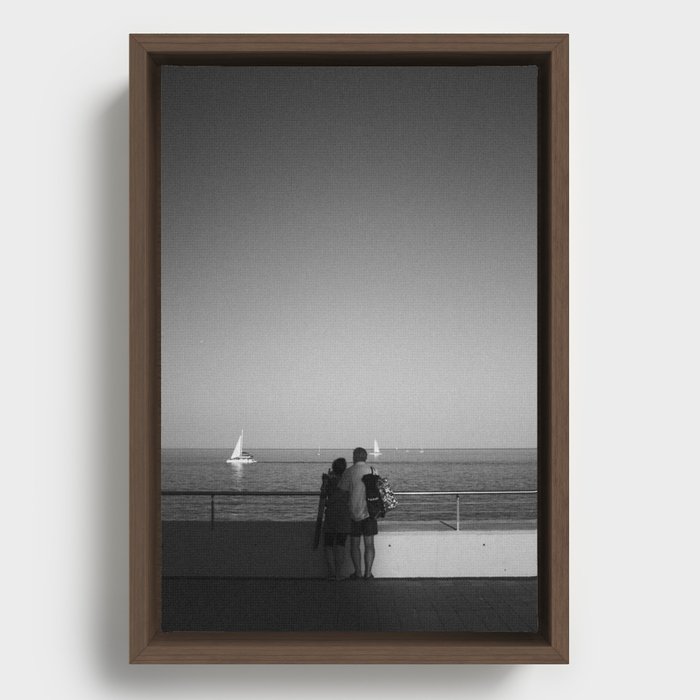 Lovers in Barcelona Framed Canvas