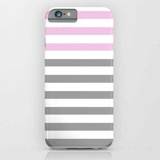GRAY & PINK STRIPES iPhone & iPod Case