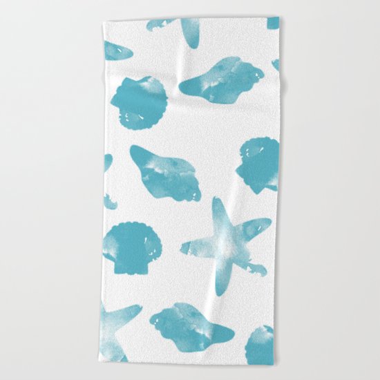 seashells and stars Beach Towel