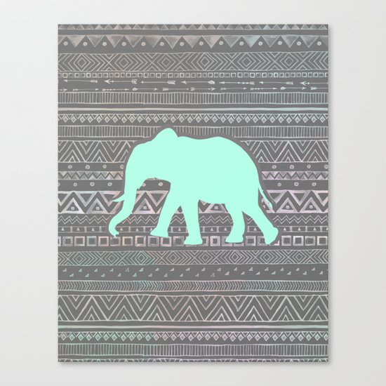 Mint Elephant Canvas Print