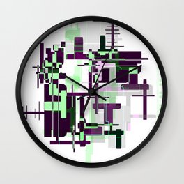 Mint Green City Wall Clock | Cube, Weird, Esign, Green, Square, Grass, Geometric, Maze, Mint, Abstract 