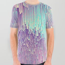 Iridescent Glitches All Over Graphic Tee