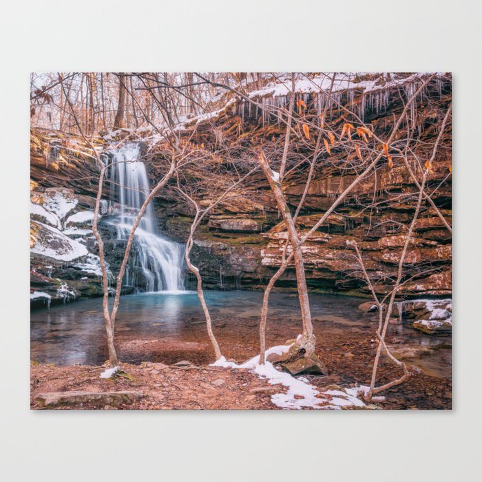 Magnolia Falls In Winter Through The Trees Canvas Print