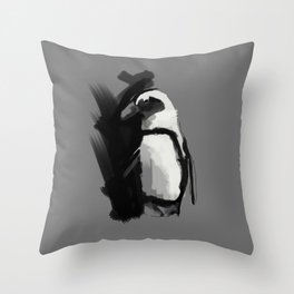 Robert (the shy penguin) Throw Pillow