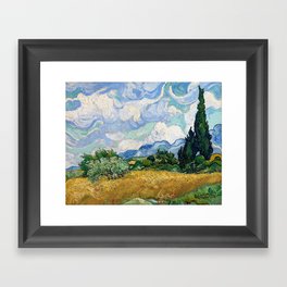 Wheat Field with Cypresses by Vincent van Gogh Framed Art Print