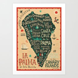 La Palma - Map Art Print