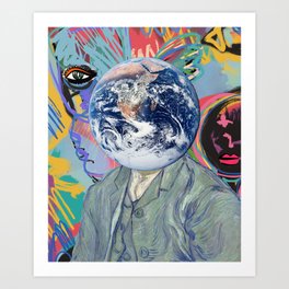 Van Gogh Planet Earth and my Graffiti Art.  Art Print
