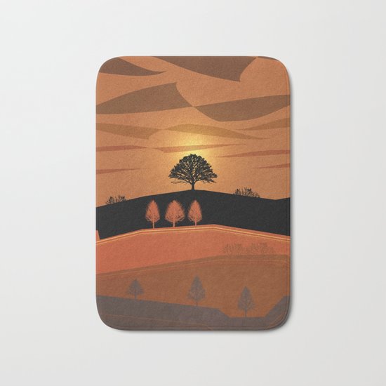 Retro Sunset Bath Mat