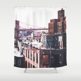Brooklyn Bridge New York City | Film Style Photography in NYC Shower Curtain