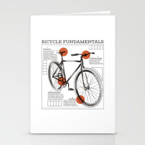 Bicycle Fundamentals Bike Infigraphic Stationery Cards