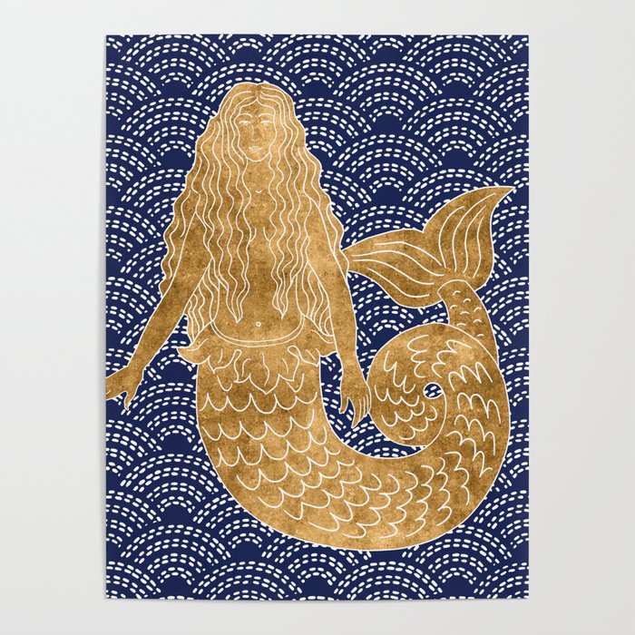 Golden Mermaid Poster