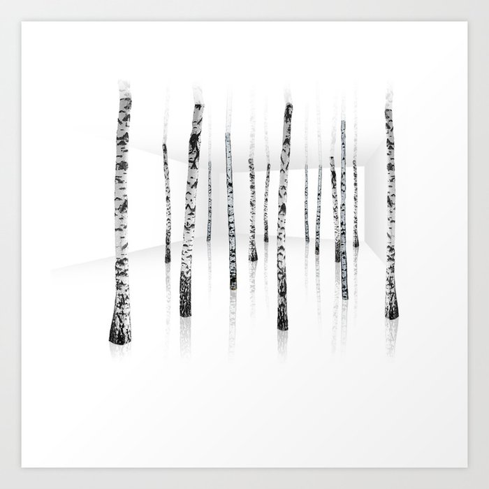 Birch tree room Art Print